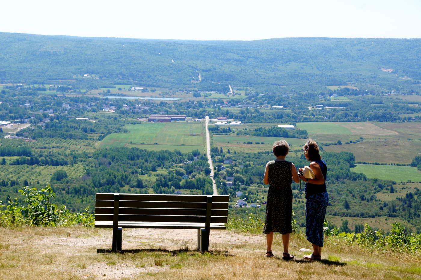 The Annapolis Valley seen from the Lookoff, farmland running to the far ridge